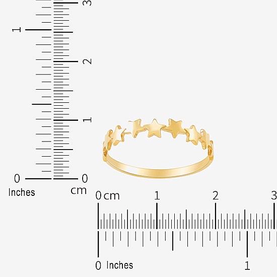 Gold Addiction Womens 3.5MM 10K Gold Star Band