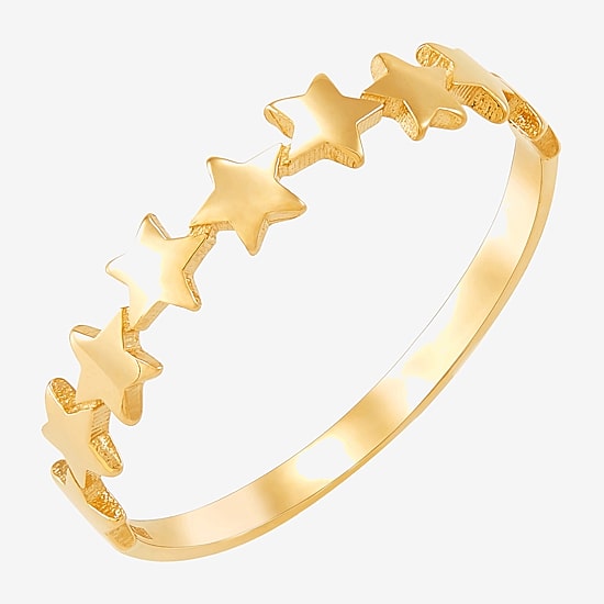 Gold Addiction Womens 3.5MM 10K Gold Star Band