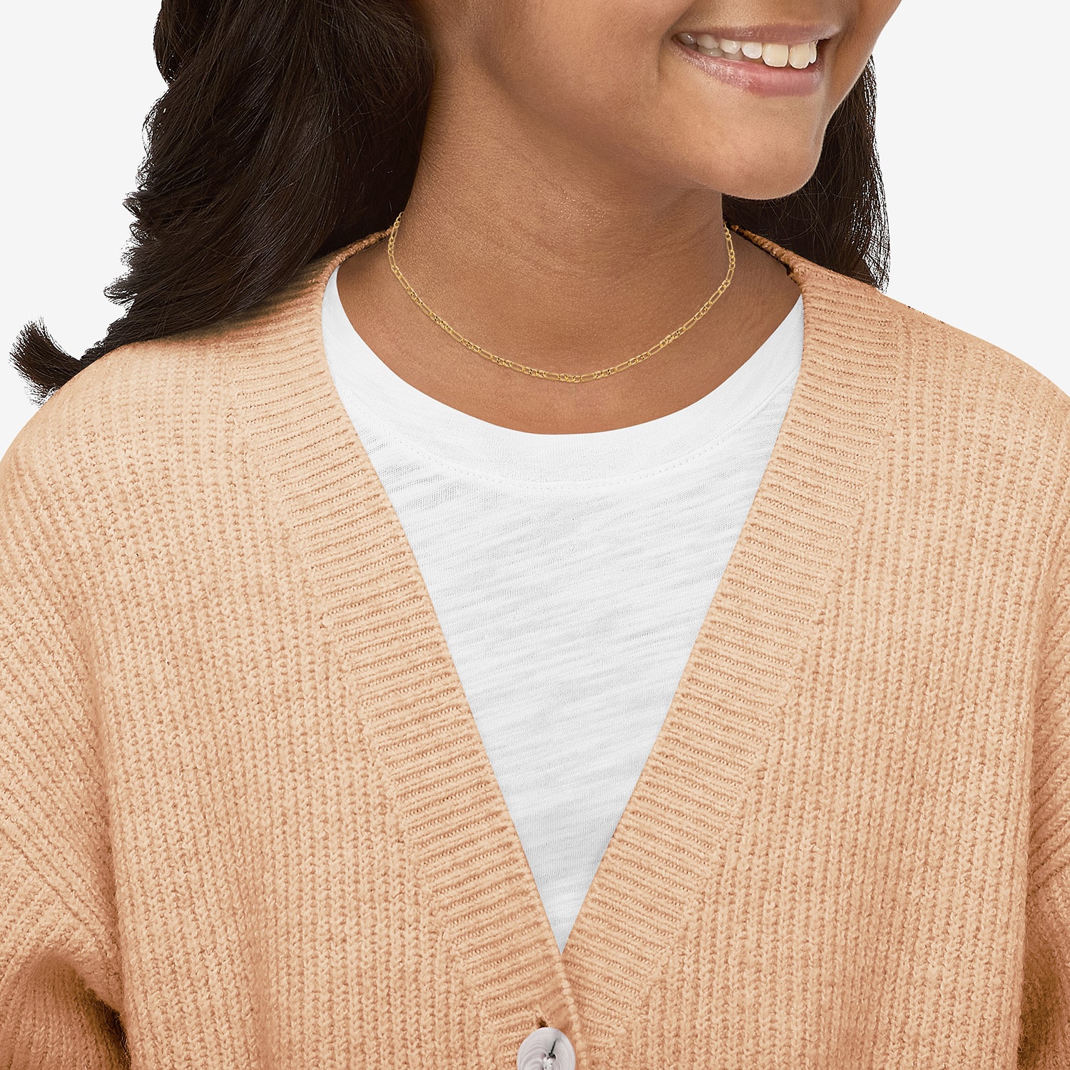 Unisex 14K Gold 13 Inch Figaro Chain Necklace