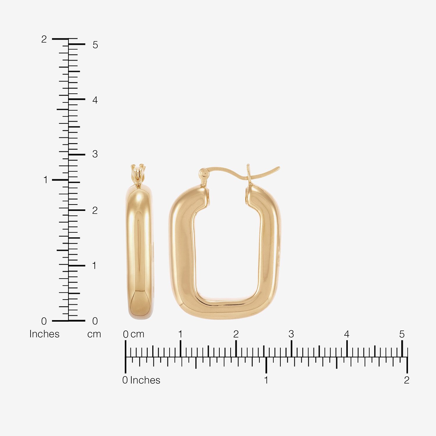 Silver Addiction Womens 14K Gold Over Silver 24.6mm Hoop Earrings