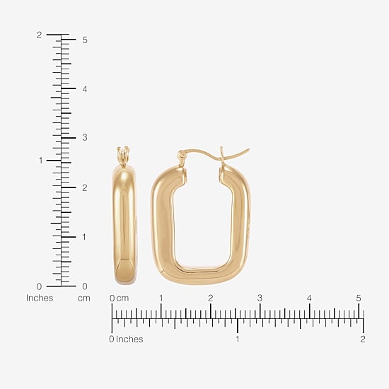 Silver Addiction Womens 14K Gold Over Silver 24.6mm Hoop Earrings