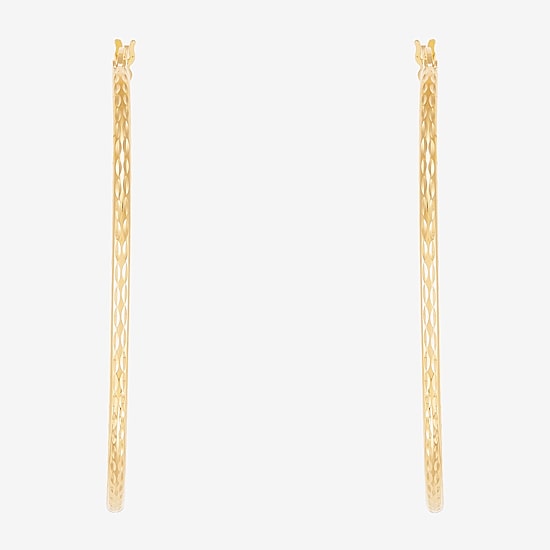 Silver Addiction Womens 14K Gold Over Silver 64mm Hoop Earrings
