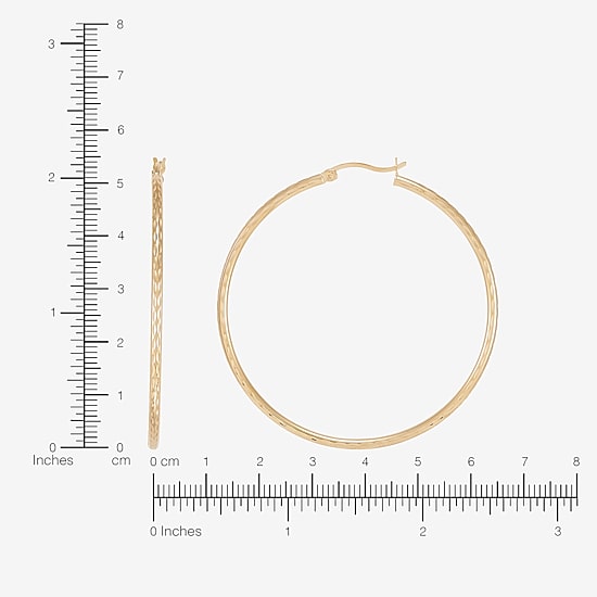 Silver Addiction Womens 14K Gold Over Silver 64mm Hoop Earrings