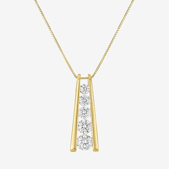 (G-H / Si2-I1) Womens 1 1/2 CT. T.W. Lab Grown White Diamond Sterling Silver Round 18 Inch Pendant Necklace