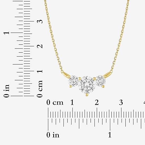 (G-H / Si2-I1) Womens 2 CT. T.W. Lab Grown White Diamond Sterling Silver 16 Inch Pendant Necklace