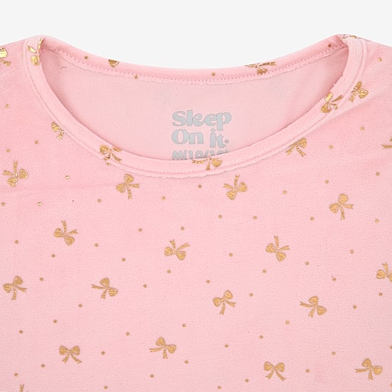 Sleep On It Little & Big Kid Girls Velour Crew Neck Long Sleeve 3-pc. Pajama Set