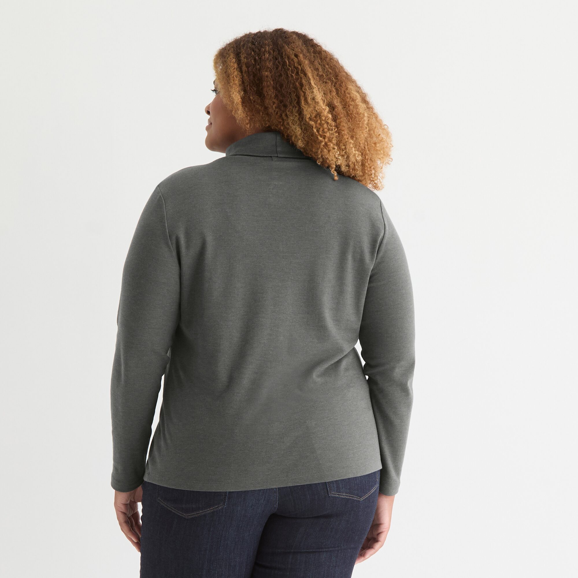 St. John's Bay Womens Plus Long Sleeve Turtleneck