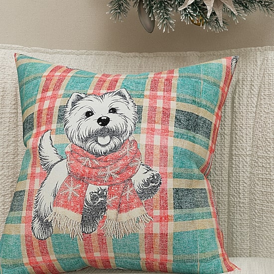 Vibhsa Vibhsa Holiday Reverie Christmas Dog Pillow – 20"X20" Rectangular Throw Pillow