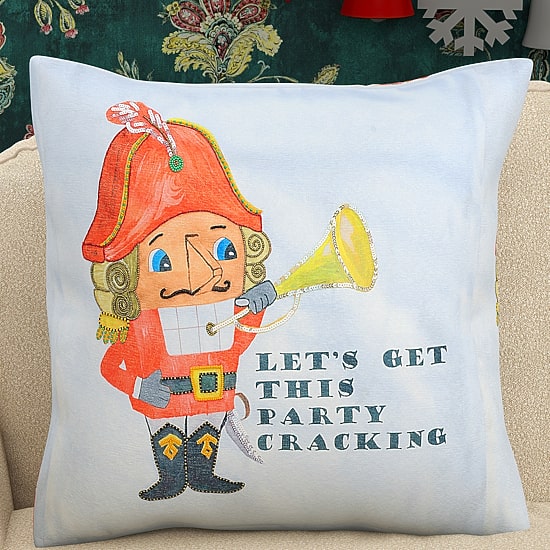 Vibhsa Vibhsa Christmas Nutcracker Party Pillow – 20"X20" Square Throw Pillow