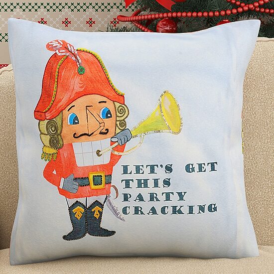 Vibhsa Vibhsa Christmas Nutcracker Party Pillow – 20"X20" Square Throw Pillow