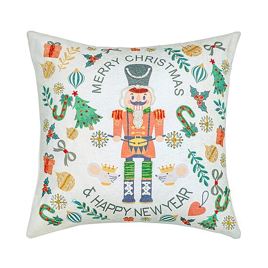 Vibhsa Vibhsa Christmas Nutcracker Merry Christmas Pillow – 20"X20" Square Throw Pillow