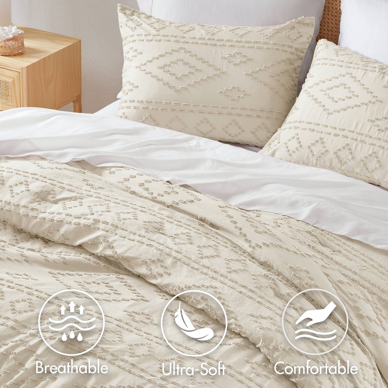 510 Design Gigi Geometric Tufted Lightweight Easy Care Comforter Set