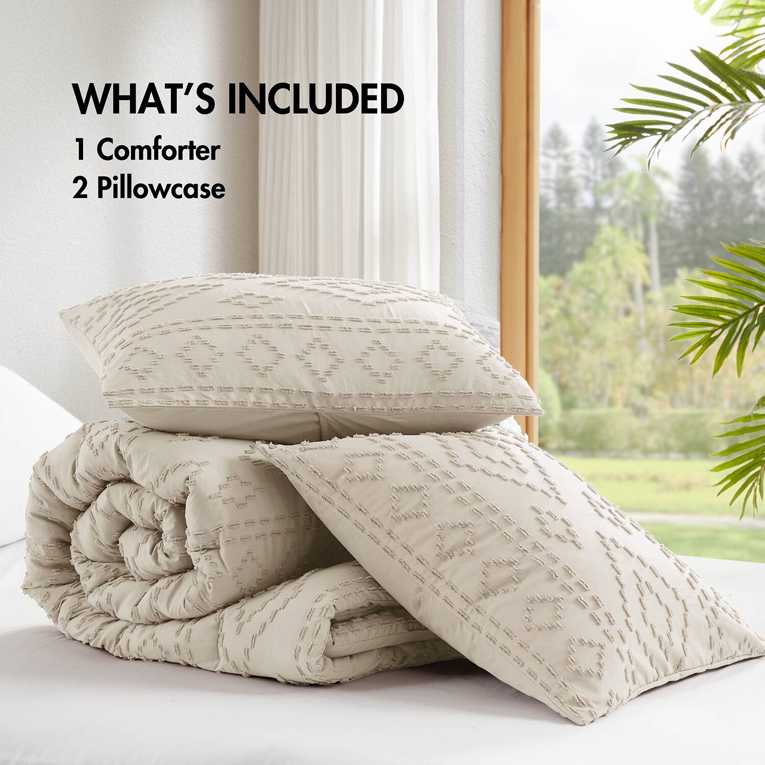 510 Design Gigi Geometric Tufted Lightweight Easy Care Comforter Set