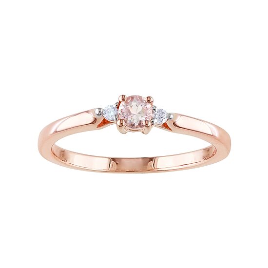 Genuine Morganite and Diamond-Accent Ring 