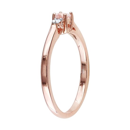 Genuine Morganite and Diamond-Accent Ring 