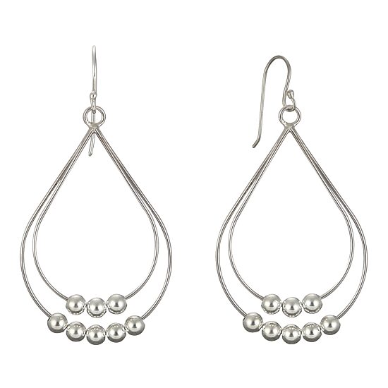 Double Pear Drop Earrings Sterling
