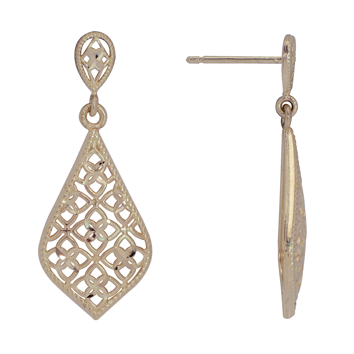 Womens 14K Gold Drop Earrings