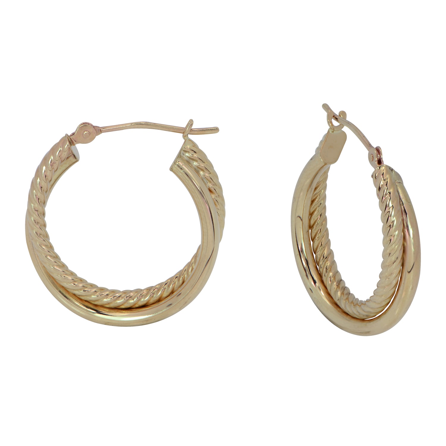 Womens 14K Gold 20mm Hoop Earrings