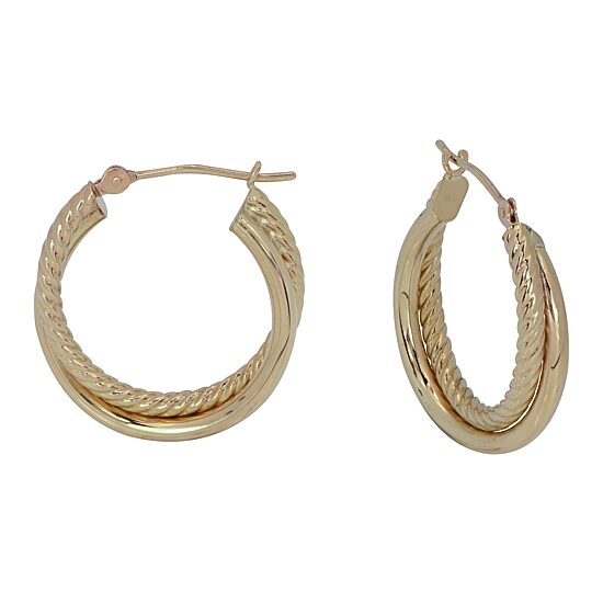 Womens 14K Gold 20mm Hoop Earrings
