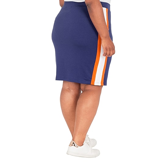 Poetic Justice Womens Plus High Rise Stretch Fabric Pencil Skirt