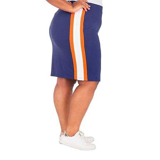 Poetic Justice Womens Plus High Rise Stretch Fabric Pencil Skirt