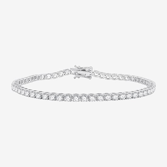 (G / Si1-Si2) 5 CT. T.W. Lab Grown White Diamond 10K White or Yellow Gold 7.5 Inch Tennis Bracelet