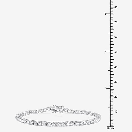 (G / Si1-Si2) 5 CT. T.W. Lab Grown White Diamond 10K White or Yellow Gold 7.5 Inch Tennis Bracelet
