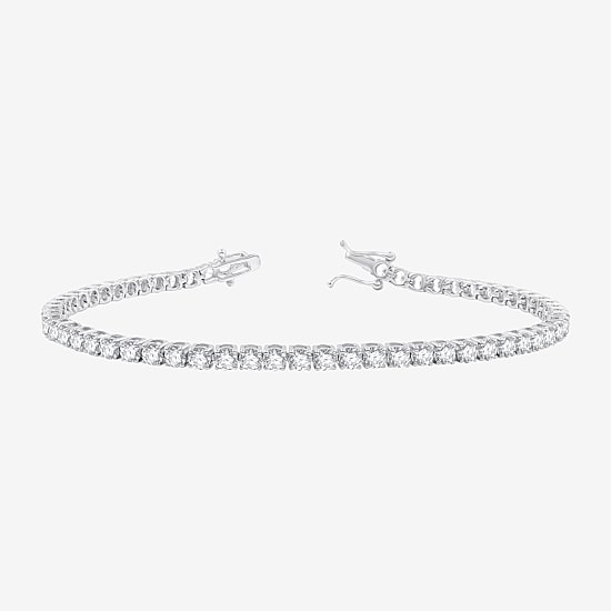 (G / Si1-Si2) 5 CT. T.W. Lab Grown White Diamond 10K White or Yellow Gold 7.5 Inch Tennis Bracelet