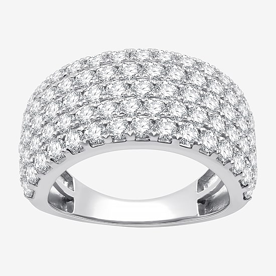 (G / Si1-Si2) Womens 3 CT. T.W. Lab Grown White Diamond 10K Gold Cocktail Ring