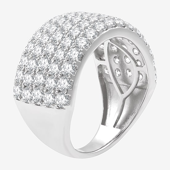 (G / Si1-Si2) Womens 3 CT. T.W. Lab Grown White Diamond 10K Gold Cocktail Ring