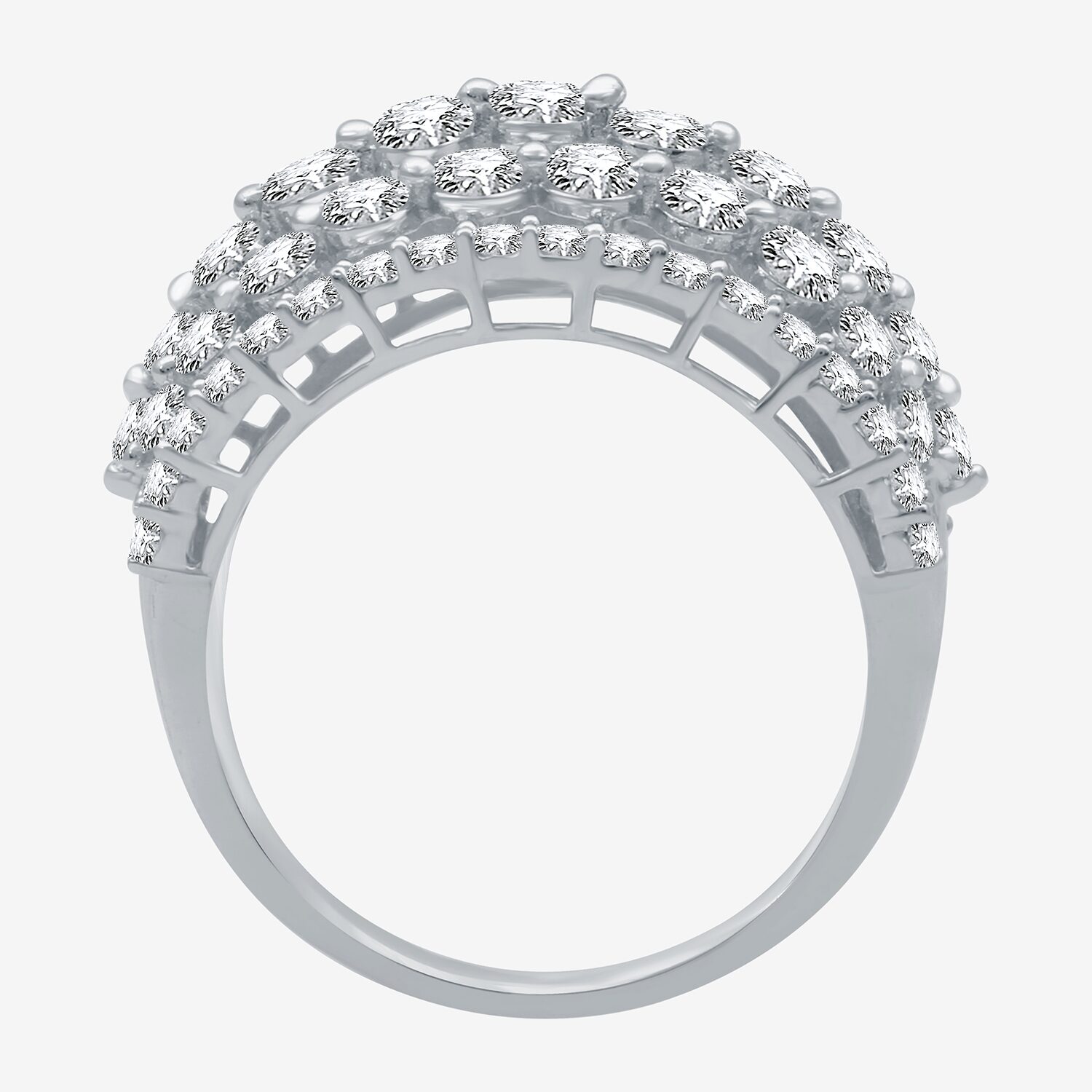 Womens 2 CT. T.W. Lab Grown White Diamond 10K White Gold Band