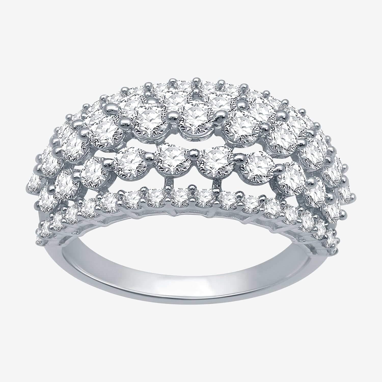 Womens 2 CT. T.W. Lab Grown White Diamond 10K White Gold Band