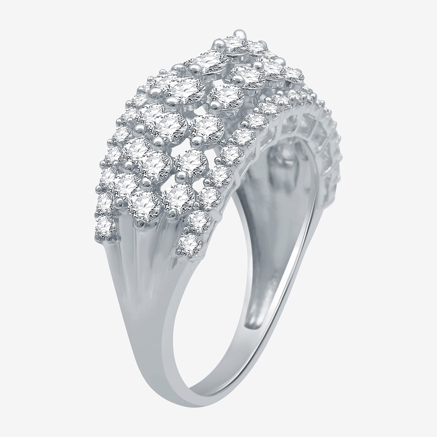 Womens 2 CT. T.W. Lab Grown White Diamond 10K White Gold Band