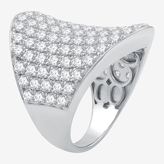 (G / Si1-Si2) Womens 4 CT. T.W. Lab Grown White Diamond 14K Gold Cocktail Ring
