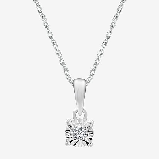 Womens 1/10 CT. T.W. Lab Grown White Diamond Sterling Silver Round 2-pc. Jewelry Set