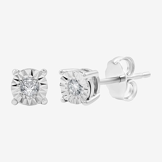 Womens 1/10 CT. T.W. Lab Grown White Diamond Sterling Silver Round 2-pc. Jewelry Set