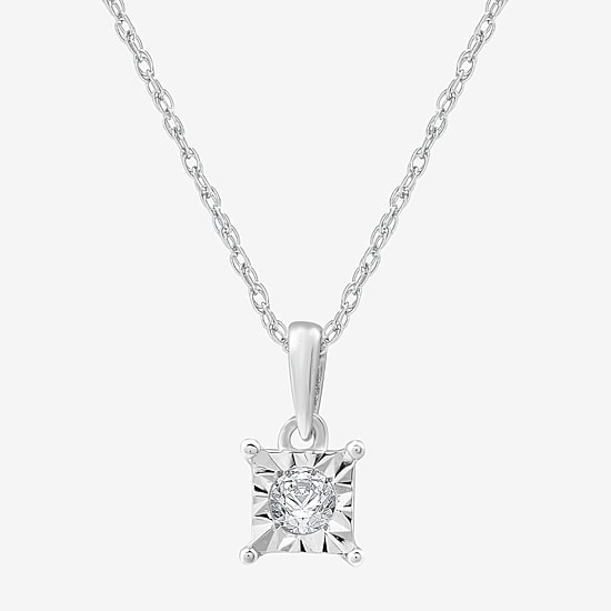 Womens 1/10 CT. T.W. Lab Grown White Diamond Sterling Silver 2-pc. Jewelry Set