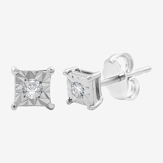 Womens 1/10 CT. T.W. Lab Grown White Diamond Sterling Silver 2-pc. Jewelry Set