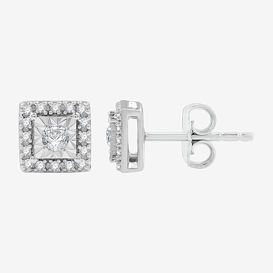 1/4 CT. T.W. Lab Grown White Diamond Sterling Silver 7.3mm Stud Earrings