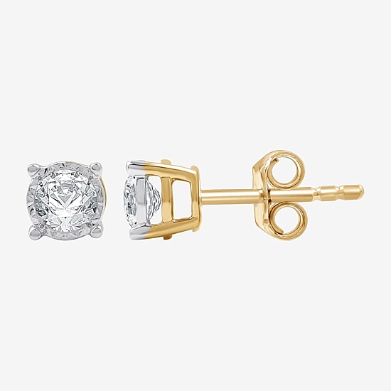 (G / Si1-Si2) 1/2 CT. T.W. Lab Grown White Diamond Sterling Silver 5.3mm Round Stud Earrings