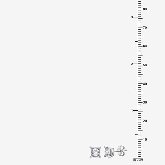 (G / Si1-Si2) 1/2 CT. T.W. Lab Grown White Diamond Sterling Silver 4.7mm Stud Earrings