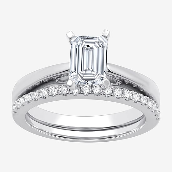 I Said Yes (G / Si1-Si2) Womens 1 1/4 CT. T.W. Lab Grown White Diamond Sterling Silver Solitaire Bridal Set