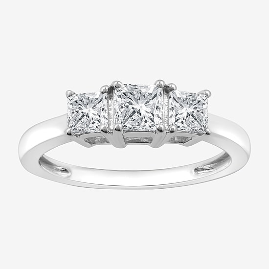 Love Lives Forever (G / Si1-Si2) Womens 1 CT. T.W. Lab Grown White Diamond 10K Gold 3-Stone Engagement Ring