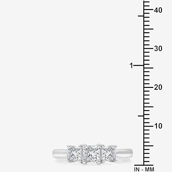 Love Lives Forever (G / Si1-Si2) Womens 1 CT. T.W. Lab Grown White Diamond 10K Gold 3-Stone Engagement Ring