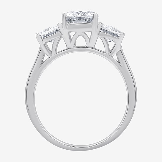 Love Lives Forever (G / Si1-Si2) Womens 3 CT. T.W. Lab Grown White Diamond 14K Gold Oval 3-Stone Engagement Ring