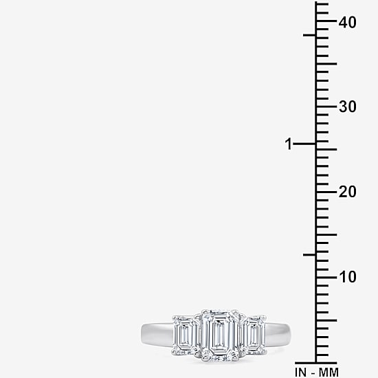 Love Lives Forever (G / Si1-Si2) Womens 2 CT. T.W. Lab Grown White Diamond 10K Gold 3-Stone Engagement Ring