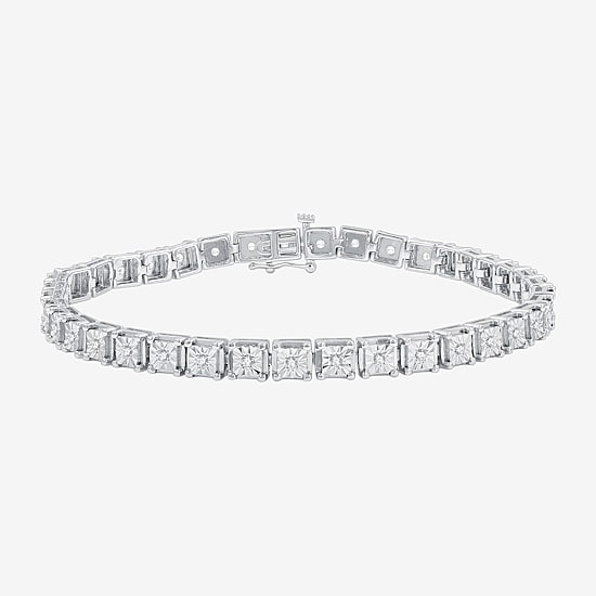Womens 1/2 CT. T.W. Lab Grown White Diamond Sterling Silver 7.5 Inch Tennis Bracelet