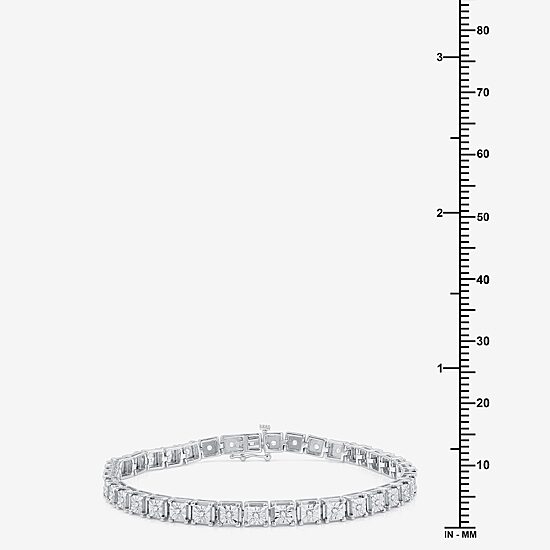 Womens 1/2 CT. T.W. Lab Grown White Diamond Sterling Silver 7.5 Inch Tennis Bracelet