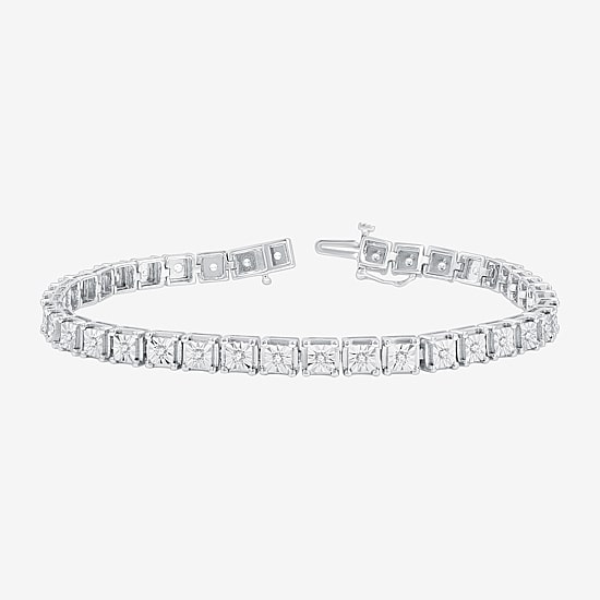Womens 1/2 CT. T.W. Lab Grown White Diamond Sterling Silver 7.5 Inch Tennis Bracelet