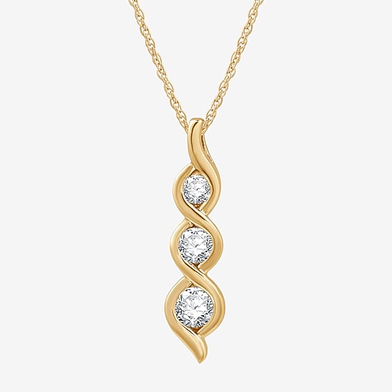 Womens 1/2 CT. T.W. Lab Grown White Diamond 14K Gold Over Silver Sterling Silver 18 Inch Pendant Necklace